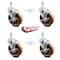 Service Caster 5 Inch High Temp Phenolic Swivel 3/8 Inch Threaded Stem Caster Set with Brake SCC-TS20S514-PHSHT-TLB-381615-4 - alternate 2